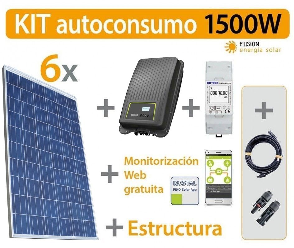 Kit Autoconsumo Inyección Cero Kostal 1500w Fusión Energía Solar
