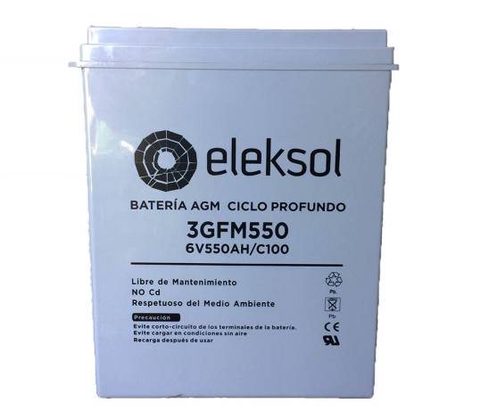 Batería Solar ELEKSOL AGM 3GFM550 - 6V 550Ah