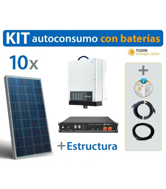 Kit Solar Autoconsumo Con Baterías De Litio 5600wp 9600 Wh Fusión
