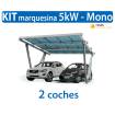 Kit  solar con marquesina para recarga de 2 coches eléctricos - 5 kW - Monofásico