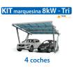 Kit  solar con marquesina para recarga de 4 coches eléctricos - 8 kW