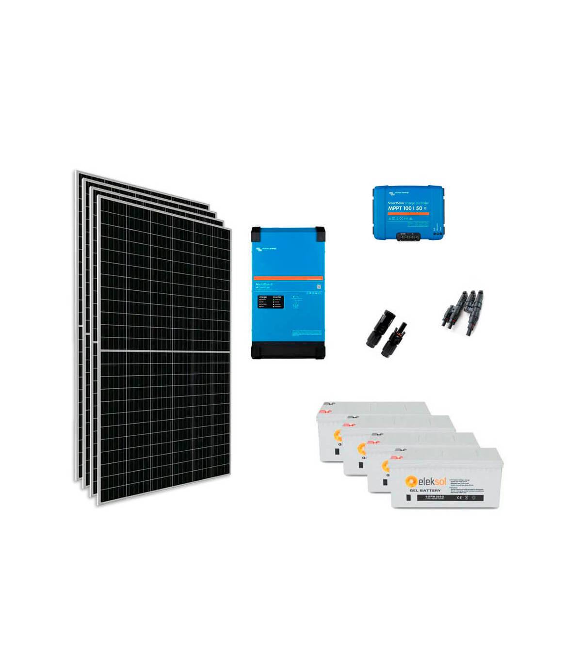 Kit solar para vivienda aislada de la red eléctrica. Ideal para